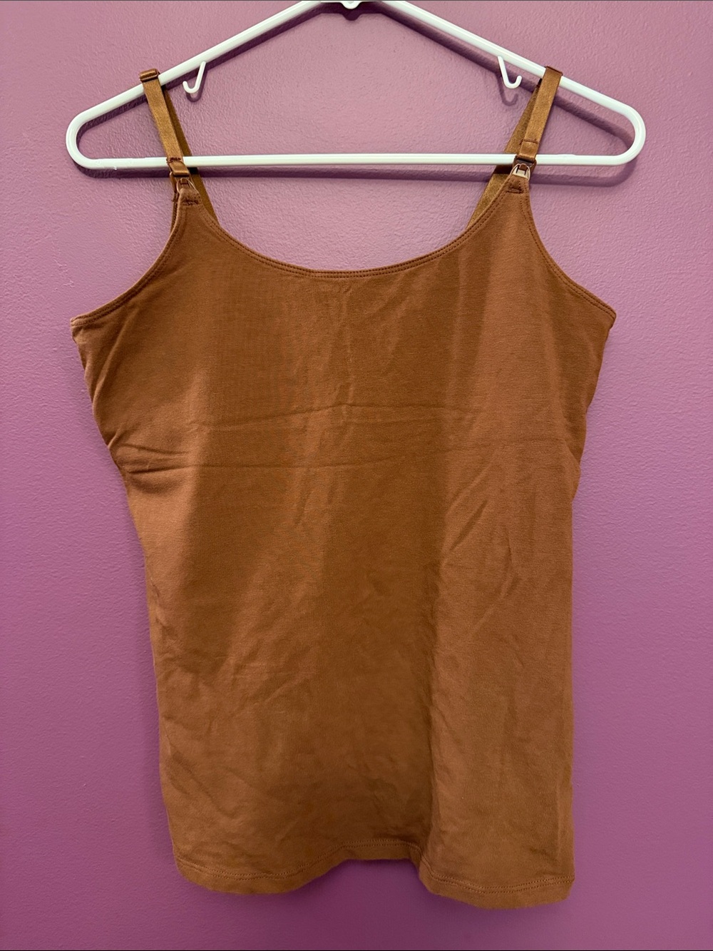 Women's Brown Adjustable-Strap Nursing Tank Top